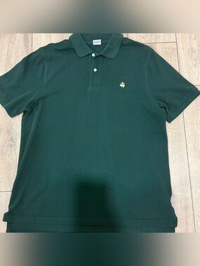 Brooks Brothers Dark Green Polo with Gold Logo